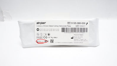 Stryker 5120-080-030 Metal Cutting Heliocoidal Rasp 3.2mm x 18.3mm